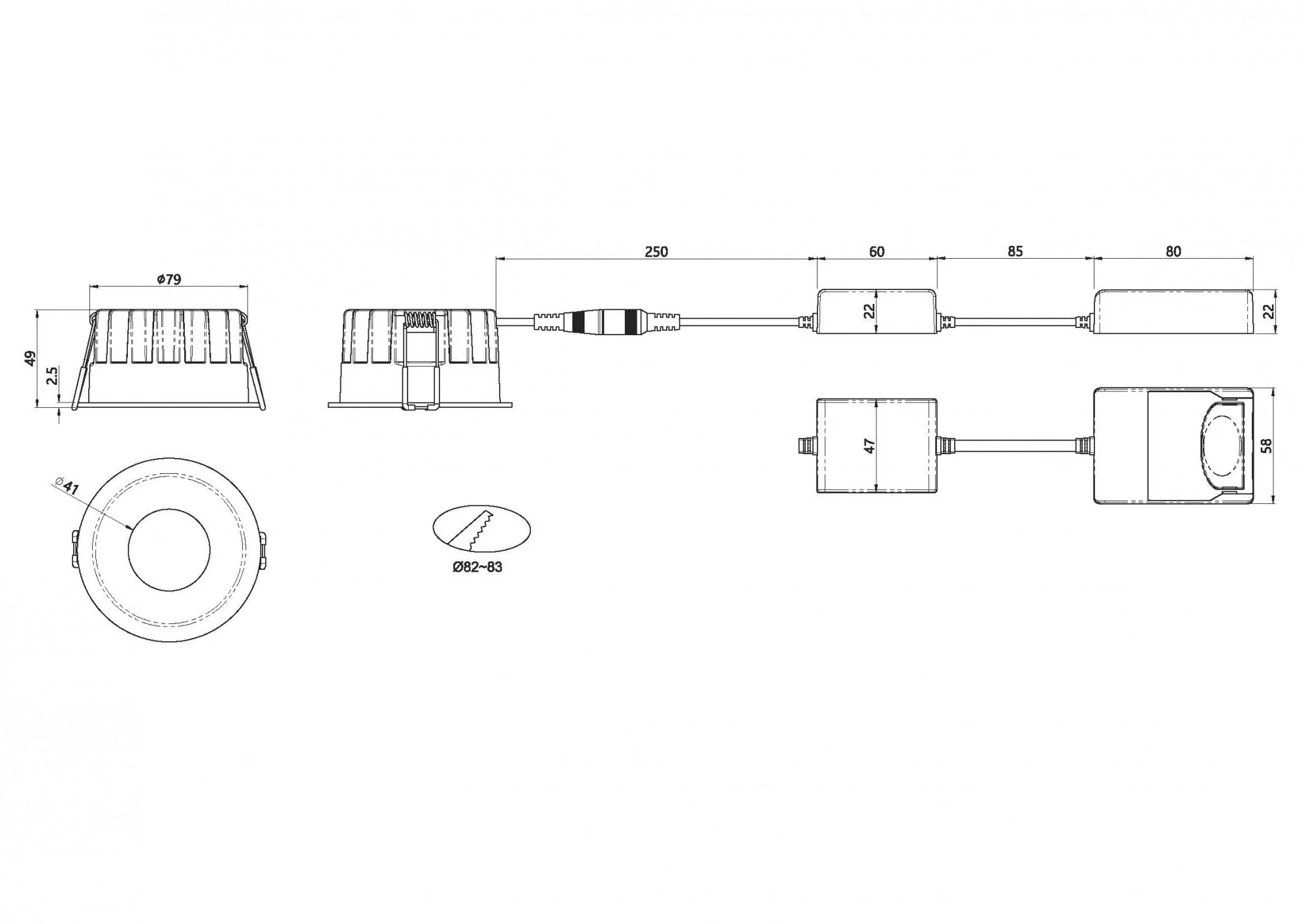 DURA indbygningsspot Inde/Ude - Billede 2