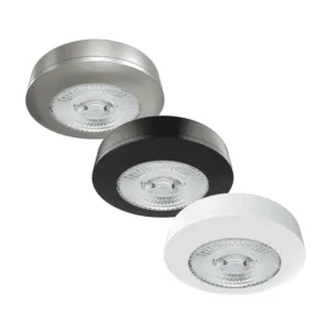 Påbygningsring til Easy-Fit møbelspot, Hvid, Sort og Børstet Alu