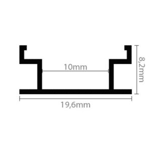 Alternative view of F1 Anodiseret Gulvprofil 1M
