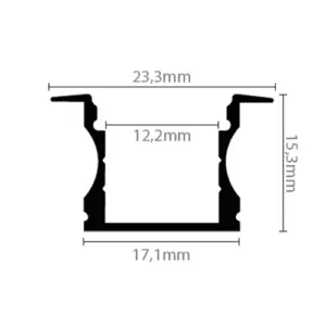 Alternative view of R2 Dyb Anodiseret Alu-profil 1M