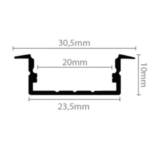 Alternative view of R3 Bred Anodiseret Alu-profil 1M