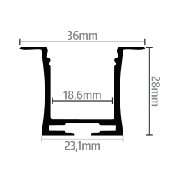 Alternative view of R6 Dyb Anodiseret Alu Profil 1M