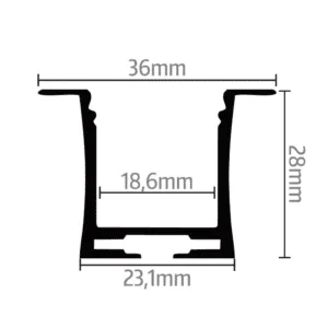 Alternative view of R6 Dyb Anodiseret Alu Profil 1M