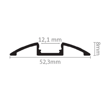 S4 buet alu-profil til LED bånd - Hvid, Sort eller Alu