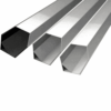 45° Alu-profil til LED strip, inklusiv kvadradisk cover, endestykker og clips - 1 meter