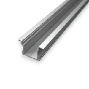 Dyb planforsænket anodiseret alu-profil til brug med LED strips.