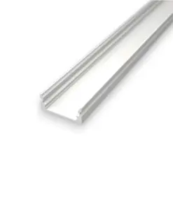 1 meter Hvid S1 Anodiseret Alu-profil til LED Bånd og LED Strips - Overflademontering/Påbygning