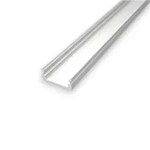 1 meter Hvid S1 Anodiseret Alu-profil til LED Bånd og LED Strips - Overflademontering/Påbygning