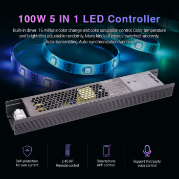 MiBoxer 5-i-1 LED driver + Controller 100W 24V RGB+CCT