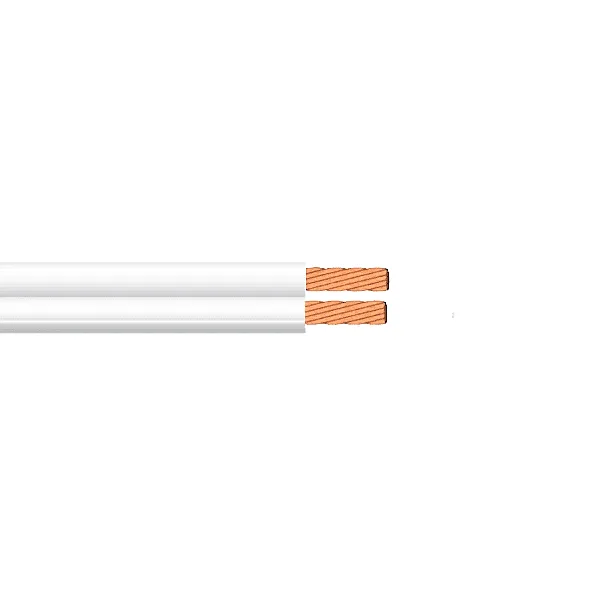 Lav-volts kabel 2 x 0,38mm² Hvid 1 12V, 24V, Lav-volt ledning/kabel - 2 x 0,38mm² Hvid med finne