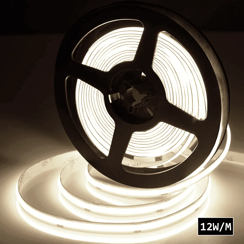 5 meter COB LED Bånd 4000K 12W/m Ra90+
