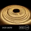 5 meter kraftigt 12V LED strip med en lysstyrke på 1500 lumens per løbende meter, 3000K Varm Hvid lysfarve