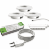 Komplet møbelspot sæt med 3-6 spot i mat hvid, 24V, 2800K, 3W