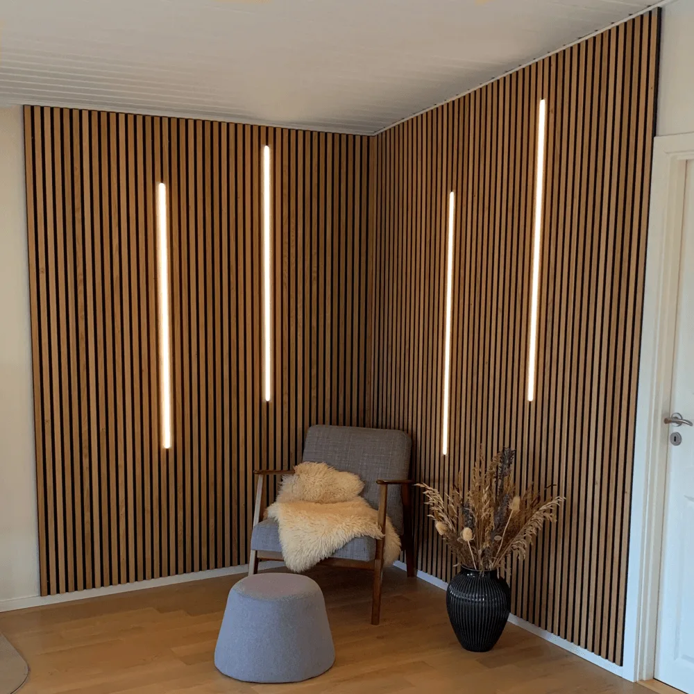 MAJA Akustiklys til akustikpaneler, 2700K-6500K, Ra93+, dæmpbar, 240 cm, Sort med sort cover, 24V, 2 års garanti