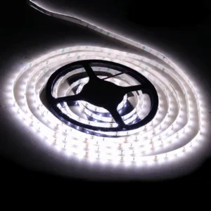 5 meter kraftigt Udendørs LED Bånd, 12V, 6000K, IP65, 12W/m