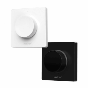 MiBoxer Trådløs Drejelysdæmper, 2,4GHz RF, Hvid, Sort