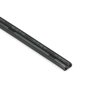 Sort lav-volts kabel, 2x0,35mm2, 22AWG, med indikator, maks. 48V