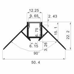 Alternative view of R11 Anodiseret Indmuringsprofil 1M
