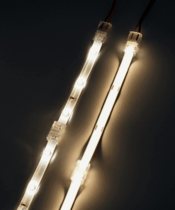 Tilslutningsmuffe til både COB og almindelige LED bånd med en bredde på 8 mm.