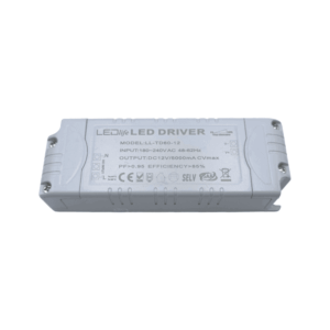 12V 60W Dæmpbar LED driver til LED strip og lavvoltspot, MR16 og GU5,3. Minimum 5W og maksimum 60W