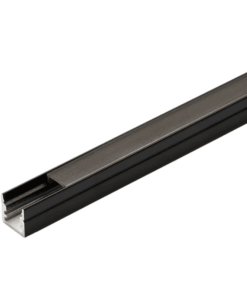 komplet 120 cm. Alu-profil til akustikpaneler 10x10 mm, inklusiv sort cover, endestykker og clips.