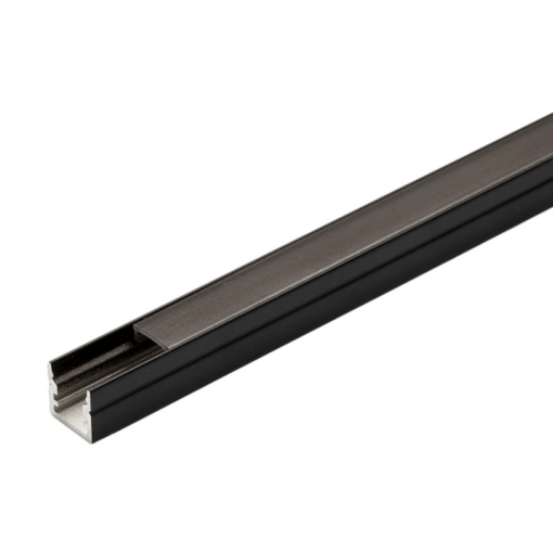 komplet 120 cm. Alu-profil til akustikpaneler 10x10 mm, inklusiv sort cover, endestykker og clips.
