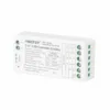 3 i 1 Controller fra Miboxer, som både kan indstilles til RGB, RGBW og RGB+CCT. Den kan styres med en, eller flere af Miboxers mange fysiske betjeningsmuligheder. Controlleren kan klare op til et samlet forbrug på 12A og virker med både 12V og 24V LED lyskilder.