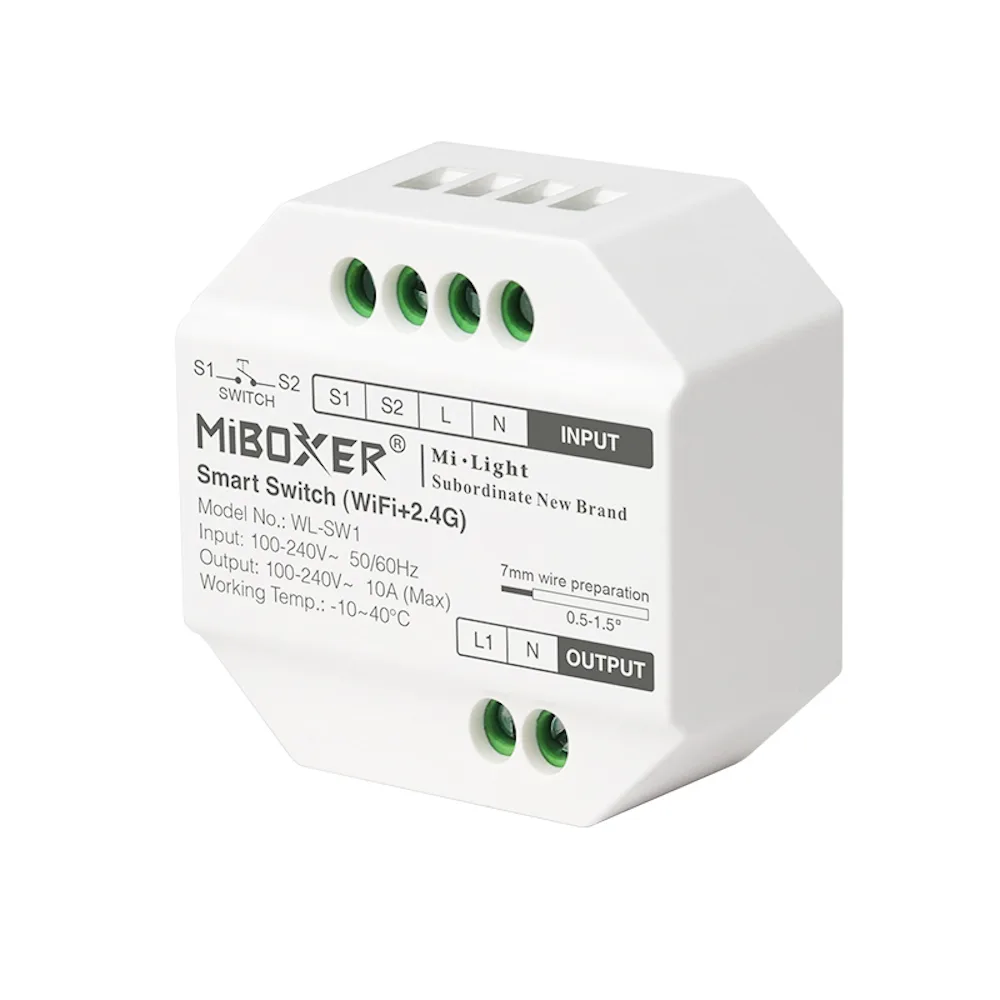 230V Smart Switch Smart-afbryder med direkte WIFI tilslutning + 2,4GHz RF Fjernbetjeninger og push.