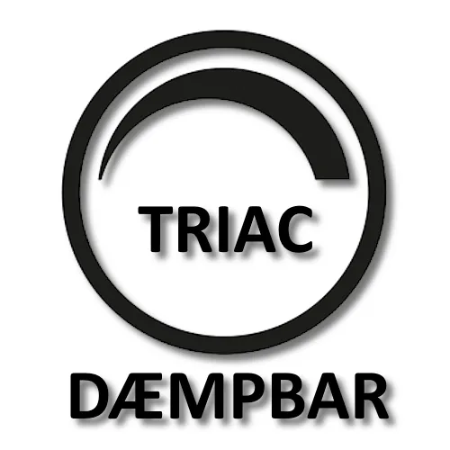 Produkter som kan dæmpes, tændes og slukkes via en almindelig LED lysdæmper.