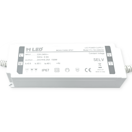 IP67 Udendørs kvalitets LED driver, 24V, 150W