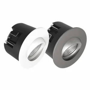 Gyro Dæmpbar LED indbygningsspot 5W, 6W, 8W, 10W, 3000K, 230V, Hvid, Børstet, Indendørs, Udendørs