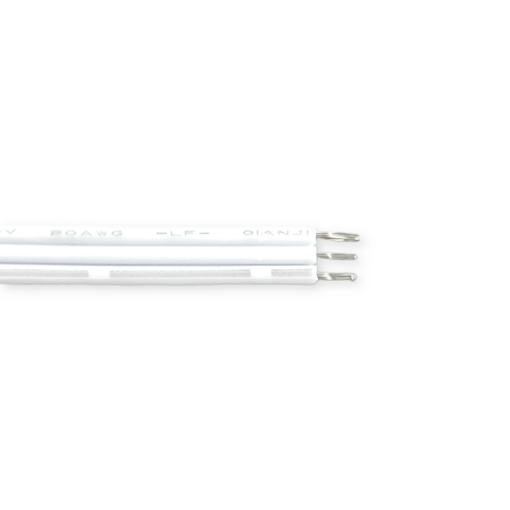 Fladt 3-ledet hvidt lavvolts kabel, 3x0,20mm² til CCT og Digitale LED bånd