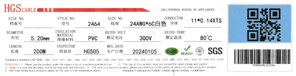 1-200 meter rund 6-ledet kabel 6x0,20mm² Sort - Billede 3