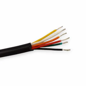 6-ledet rund sort lavvoltskabel, 6x0,20mm² til LED strip