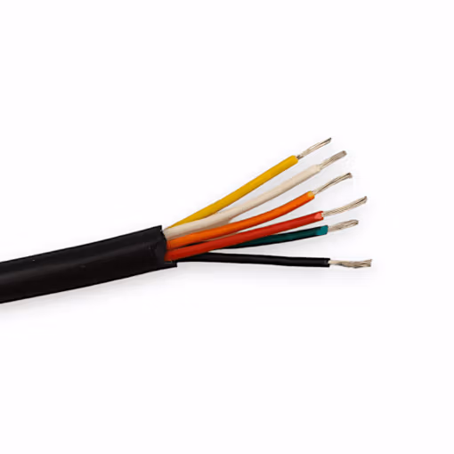 6-ledet rund sort lavvoltskabel, 6x0,20mm² til LED strip