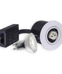 Komplet Dæmpbar GU10 LED Spot, Ra97+, 420-430LM, 60°, 5W, 230V, 2700K-3000K, Mat hvid