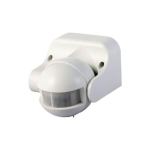 Udendørs PIR sensor til LED, IP44, 2-12 meter, Justerbar tændingstid og skumringsrelæ. 230V