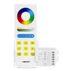 Miboxer 3-i-1 Controller sæt til RGB, RGBW og RGB+CCT. 12-24V med fjernbetjening og holder