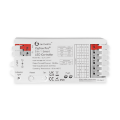 5-i-1 Zigbee 3.0 LED controller med 2,4GHz RF. Virker med HUE og mange andre Zigbee hubs