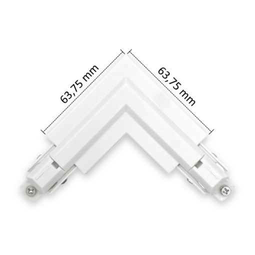 Alternative view of Uni track venstre hjørnestykke 90° Hvid