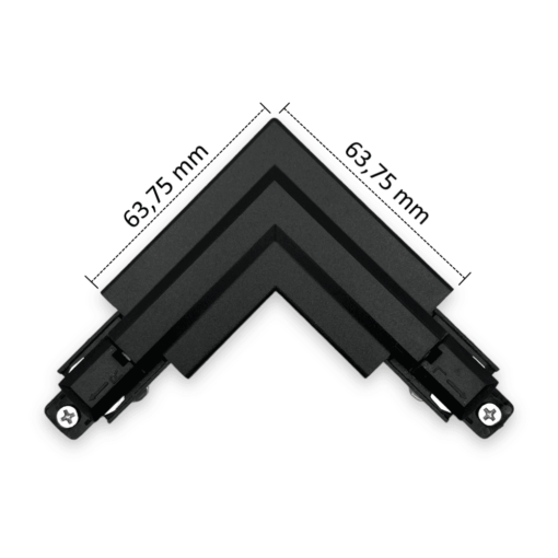 Alternative view of Uni track venstre hjørnestykke 90° Sort