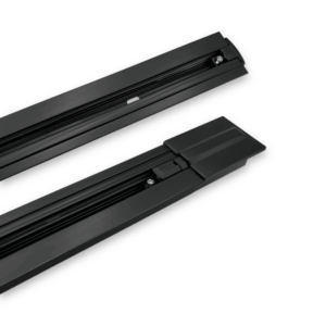 1 meter undersænket 1-faset strømskinne til skinnespot og pendler, 230V, IP20, Mat Sort