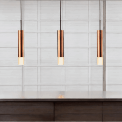 Alternative view of IRIS Pendel Kobber m Matteret Glasfront