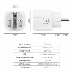 Elivco Smart Plug WiFi 20A med energimåler 7 Elivco Smart Plug WiFi 20A med energimåler - Billede 4