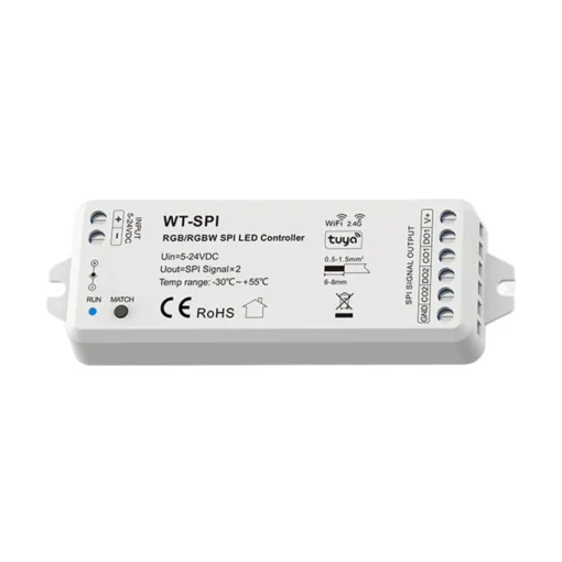 Skydance WT-SPI Digital WiFi Tuya LED controller til Pixel RGBIC LED, 5-24V, IP20