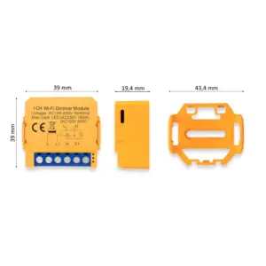 Alternative view of Avatto dobbelt WiFi LED lysdæmper med push 230V