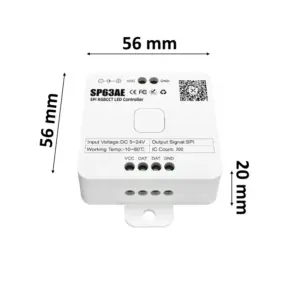Alternative view of RGB+CCT SPI Bluetooth & RF Controller 5-i-1 til Pixel LED strip