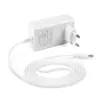 Hvid 24V strømforsyning, 3A, 72W, DC-stik 5,5 mm, 90 cm ledning, 230V, IP20