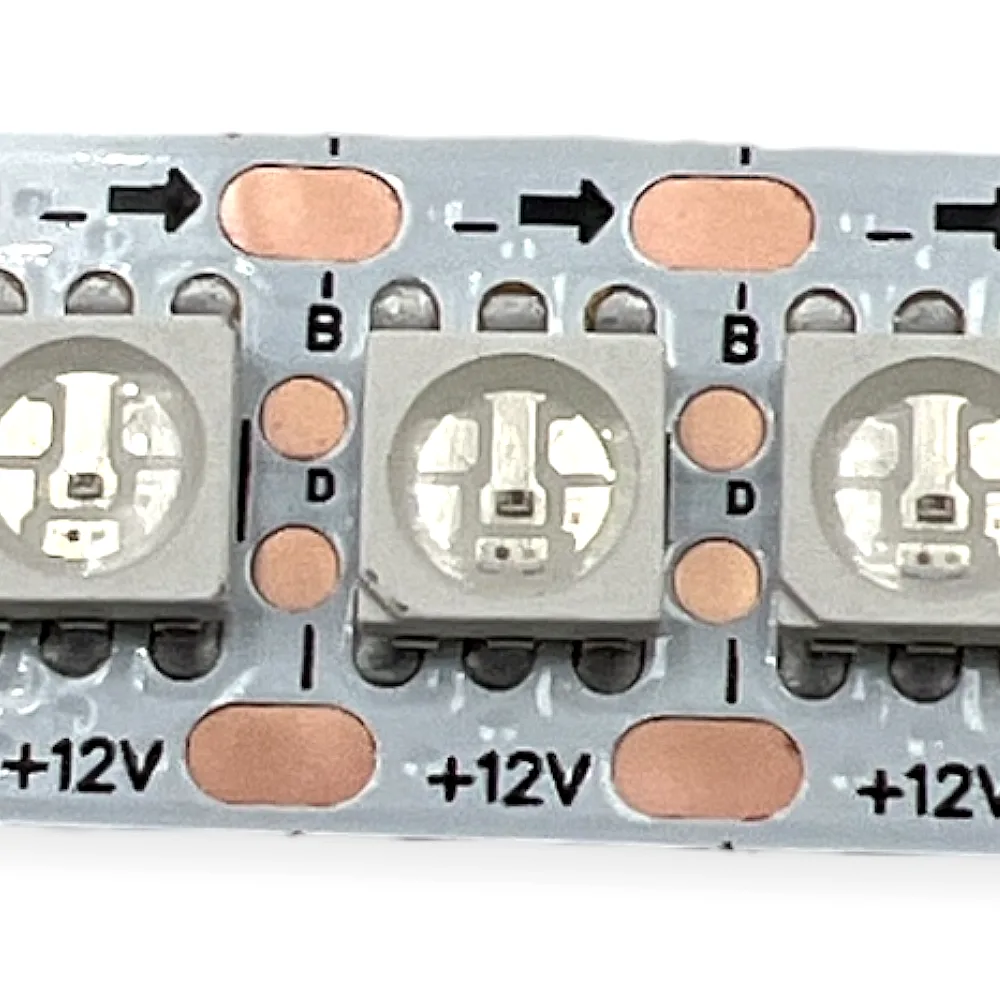 5 meter WS2815 RGBIC LED Strip 144 pixels/m 12V Hvid PCB - Billede 3