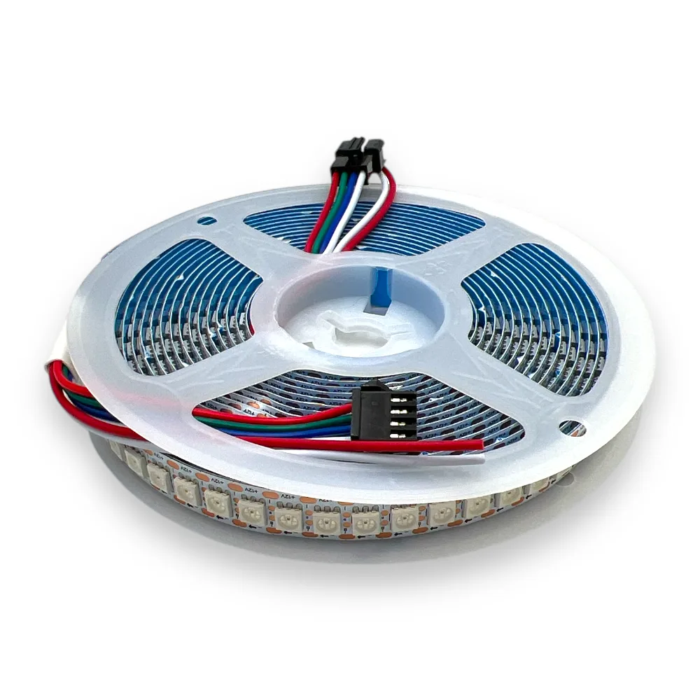 5 meter WS2815 RGBIC LED Strip 144 pixels/m 12V Hvid PCB - Billede 2